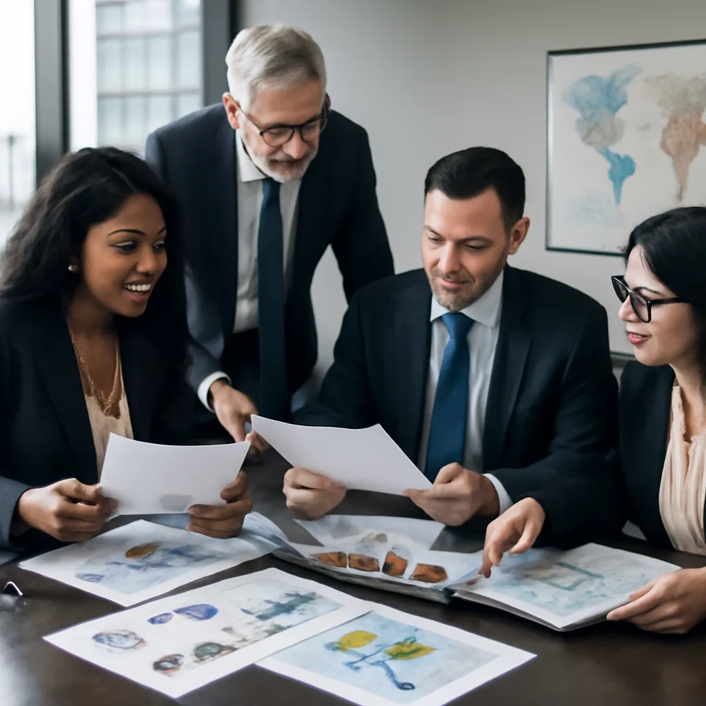 Professional real photo of an international trade services
